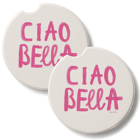 Ciao Bella 2 Pack Absorbent Stone Car Coasters 2.6" Manufactured in the USA