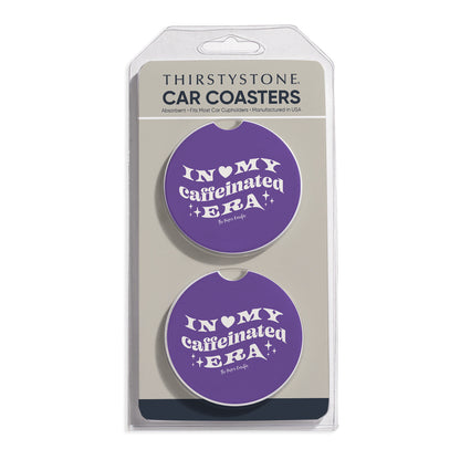 Caffeinated Era 2 Pack Absorbent Stone Car Coasters 2.6" Manufactured in the USA