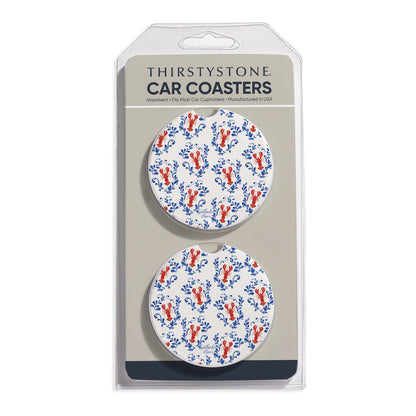 Lobster Toss 2 Pack Absorbent Stone Car Coasters 2.6" Manufactured in the USA