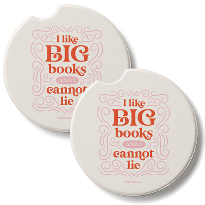 Big Books 2 Pack Absorbent Stone Car Coasters 2.6" Manufactured in the USA