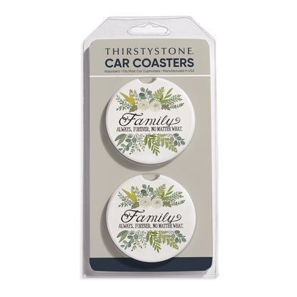 Family Matters 2 Pack Absorbent Stone Car Coasters 2.6" Manufactured in the USA