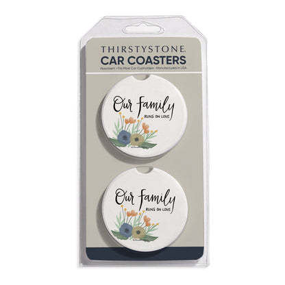 Serene Family 2 Pack Absorbent Stone Car Coasters 2.6" Manufactured in the USA