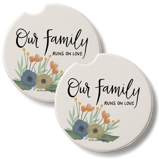 Serene Family 2 Pack Absorbent Stone Car Coasters 2.6" Manufactured in the USA