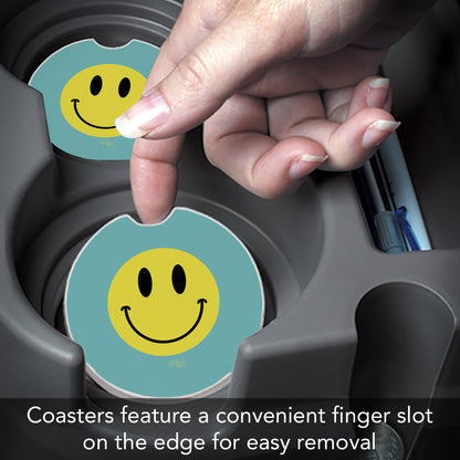 Smile More 2 Pack Absorbent Stone Car Coasters 2.6" Manufactured in the USA