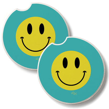 Smile More 2 Pack Absorbent Stone Car Coasters 2.6" Manufactured in the USA