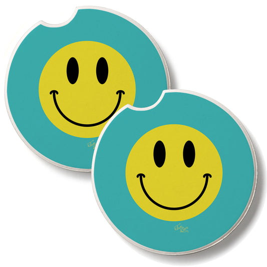 Smile More 2 Pack Absorbent Stone Car Coasters 2.6" Manufactured in the USA