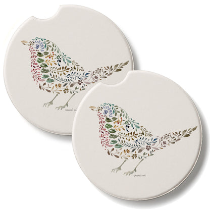 Nature Bird 2 Pack Absorbent Stone Car Coasters 2.6" Manufactured in the USA