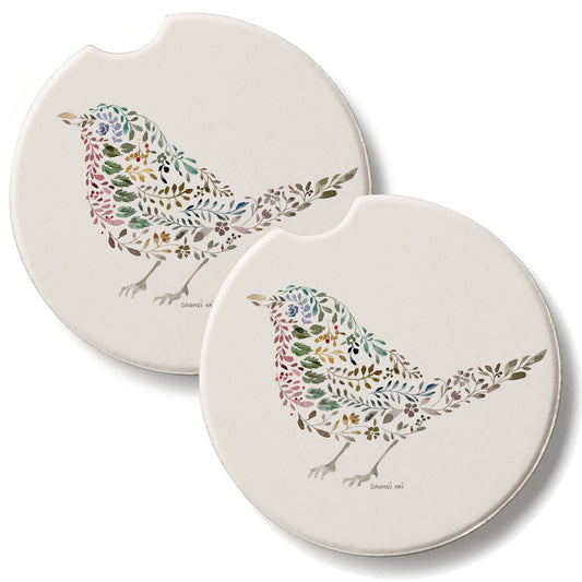 Nature Bird 2 Pack Absorbent Stone Car Coasters 2.6" Manufactured in the USA