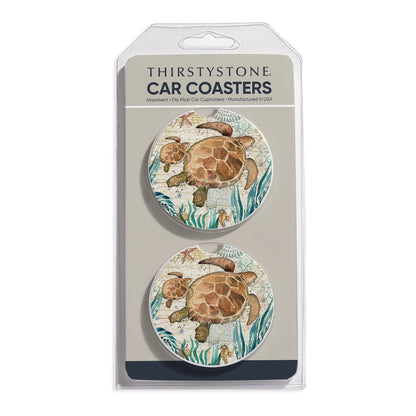 Monterey Bay 2 Pack Absorbent Stone Car Coasters 2.6" Manufactured in the USA
