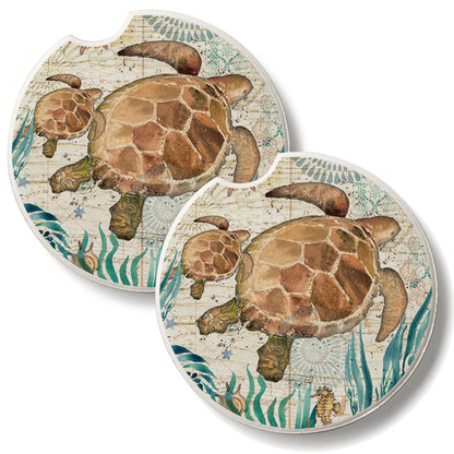 Monterey Bay 2 Pack Absorbent Stone Car Coasters 2.6" Manufactured in the USA