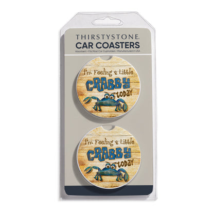 Feeling Crabby 2 Pack Absorbent Stone Car Coasters 2.6" Manufactured in the USA