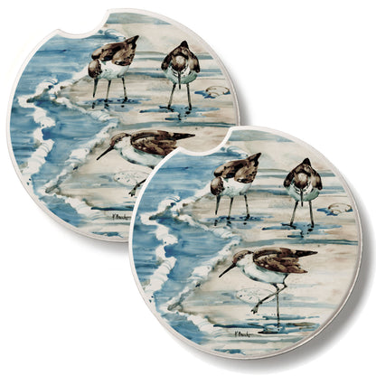 Rockhampton Sandpipers 2 Pack Absorbent Stone Car Coasters 2.6" Manufactured in the USA