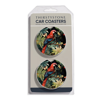 Parrot Party 2 Pack Absorbent Stone Car Coasters 2.6" Manufactured in the USA