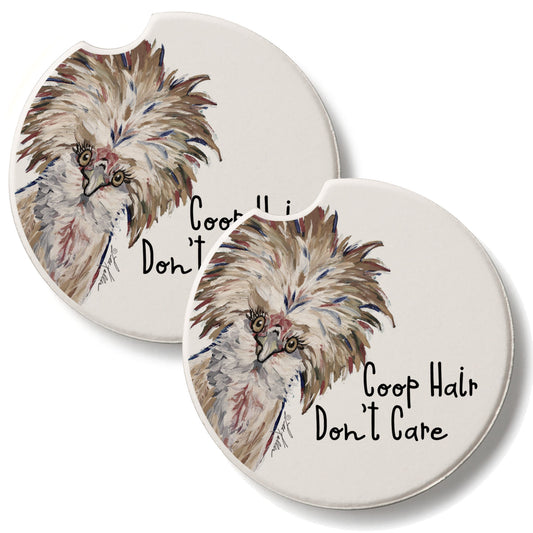 Coop Hair 2 Pack Absorbent Stone Car Coasters 2.6" Manufactured in the USA