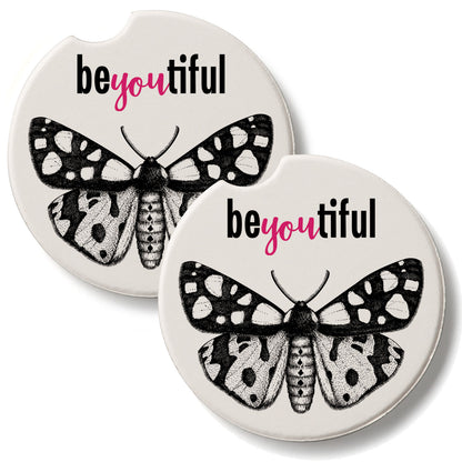 BeYoutiful 2 Pack Absorbent Stone Car Coasters 2.6" Manufactured in the USA