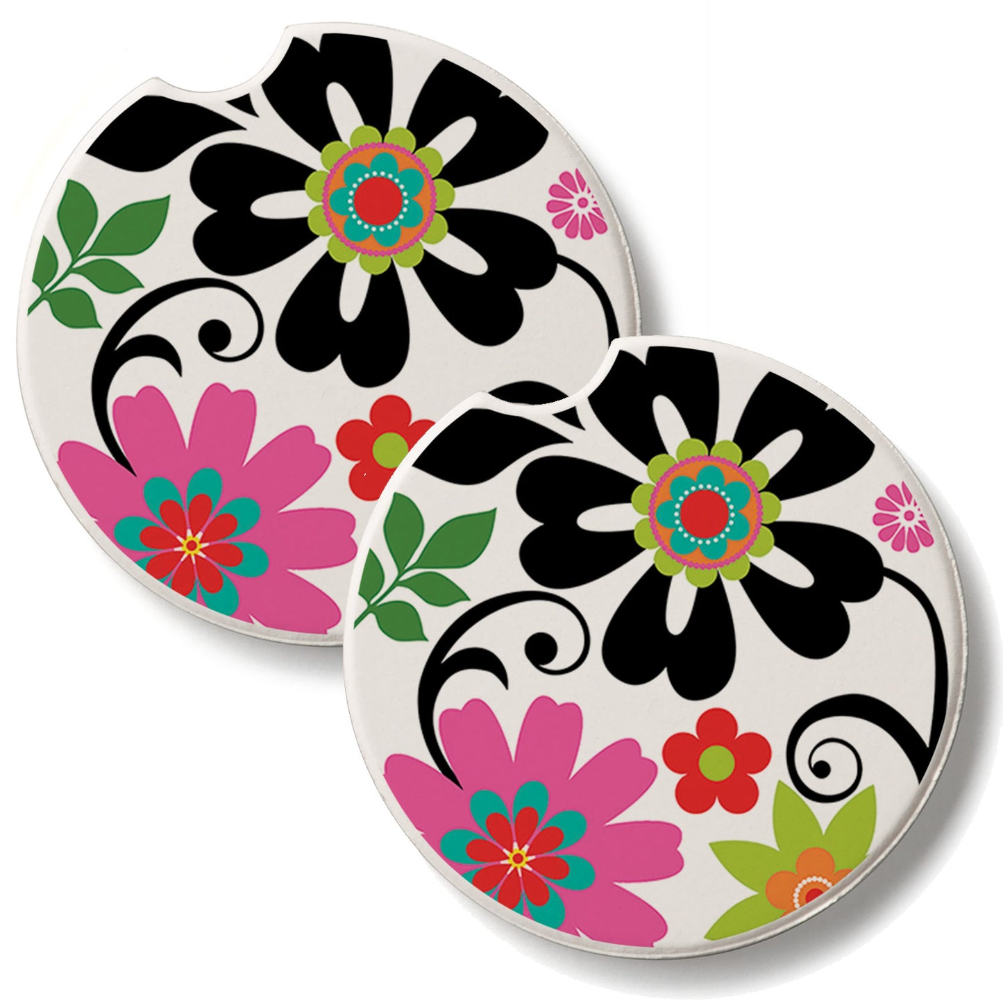 Metro Bold 2 Pack Absorbent Stone Car Coasters 2.6" Manufactured in the USA