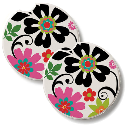 Metro Bold 2 Pack Absorbent Stone Car Coasters 2.6" Manufactured in the USA