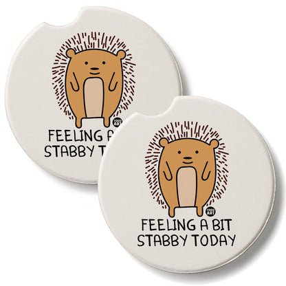 Feeling Stabby 2 Pack Absorbent Stone Car Coasters 2.6" Manufactured in the USA