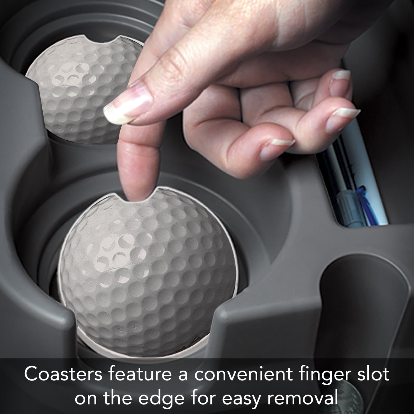 Golf Ball 2 Pack Absorbent Stone Car Coasters 2.6" Manufactured in the USA
