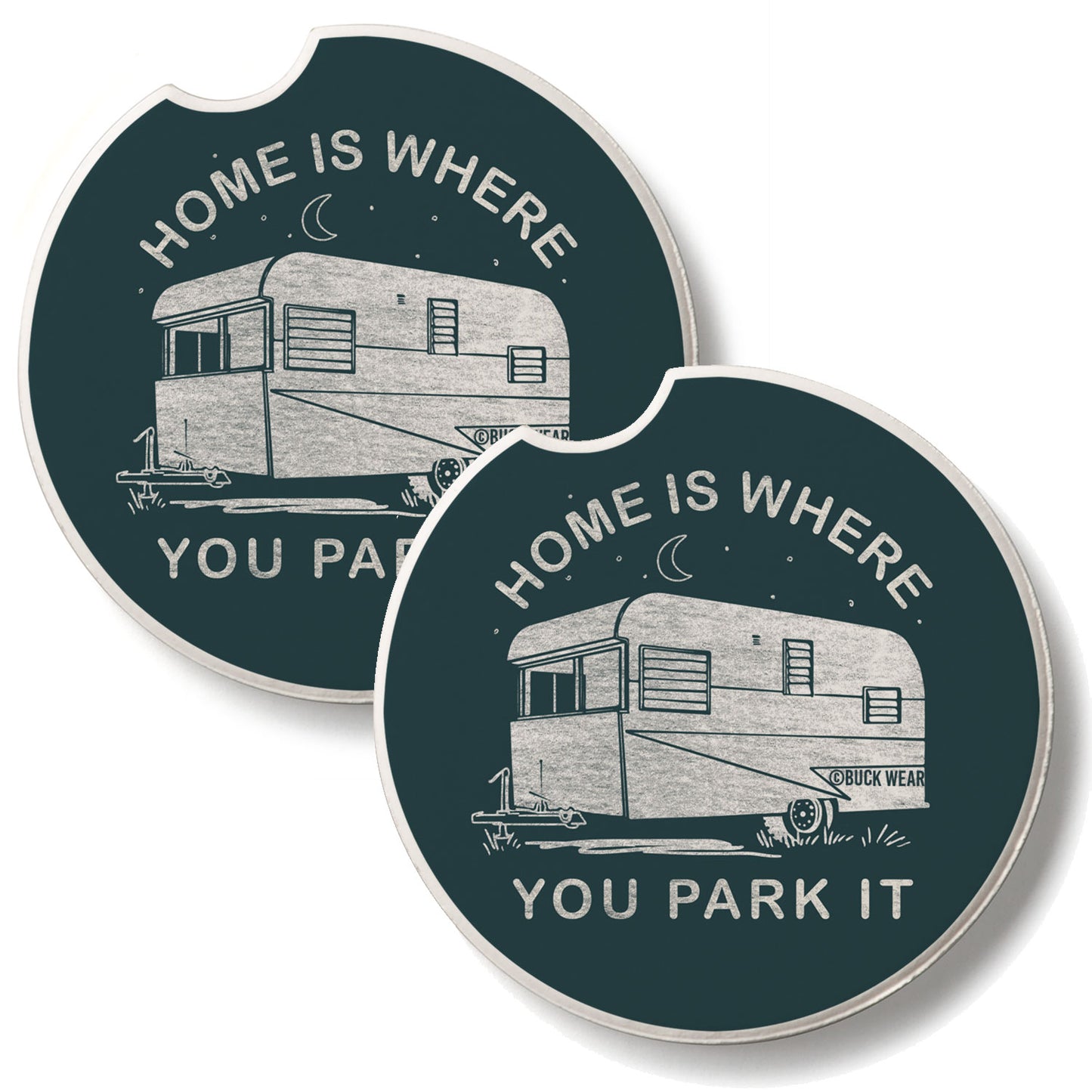 Park It 2 Pack Absorbent Stone Car Coasters 2.6" Manufactured in the USA