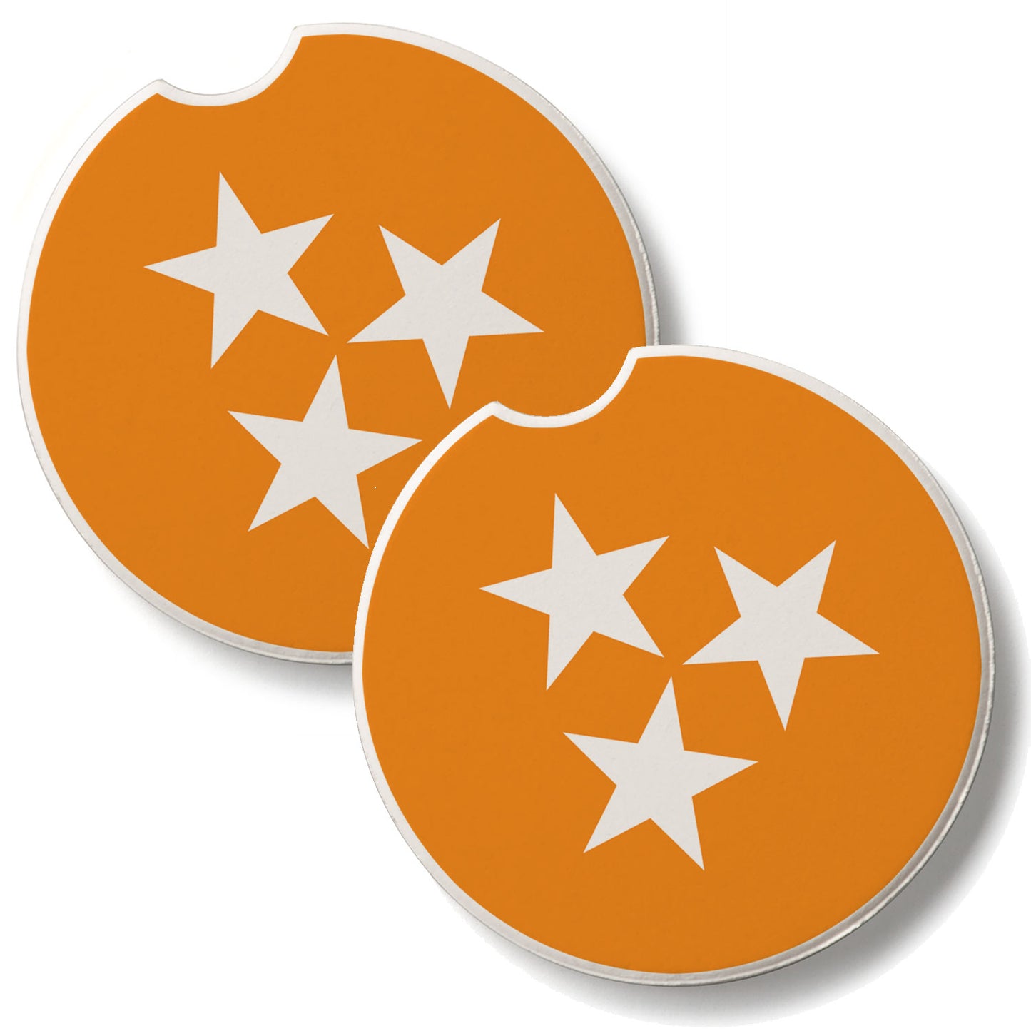 Tennessee Tri Star 2 Pack Absorbent Stone Car Coasters 2.6" Manufactured in the USA