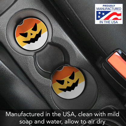 Spooky Candy 2 Pack Absorbent Stone Car Coasters 2.6" Manufactured in the USA