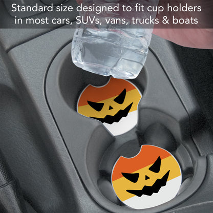 Spooky Candy 2 Pack Absorbent Stone Car Coasters 2.6" Manufactured in the USA