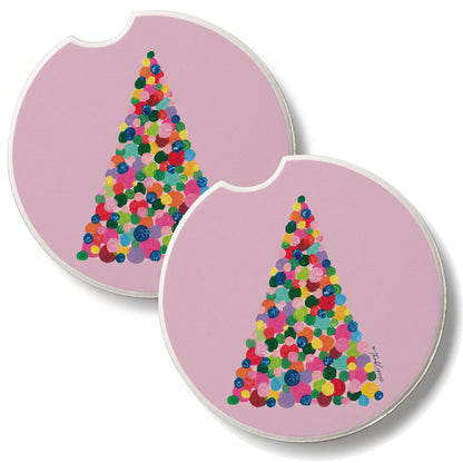 Pop Tree 2 Pack Absorbent Stone Car Coasters 2.6" Manufactured in the USA