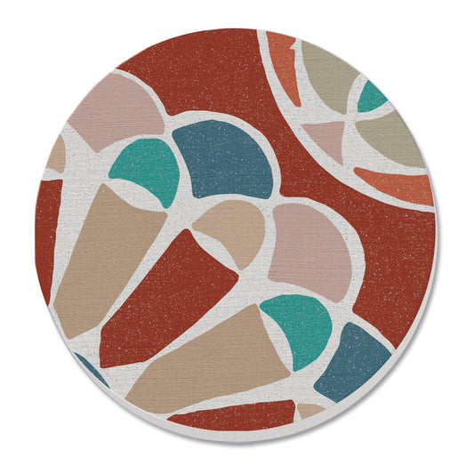Thirstystone Mosaic Flower Single Round Absorbent Stone Coaster with Protective Cork Backing Manufactured in The USA 4" Diameter