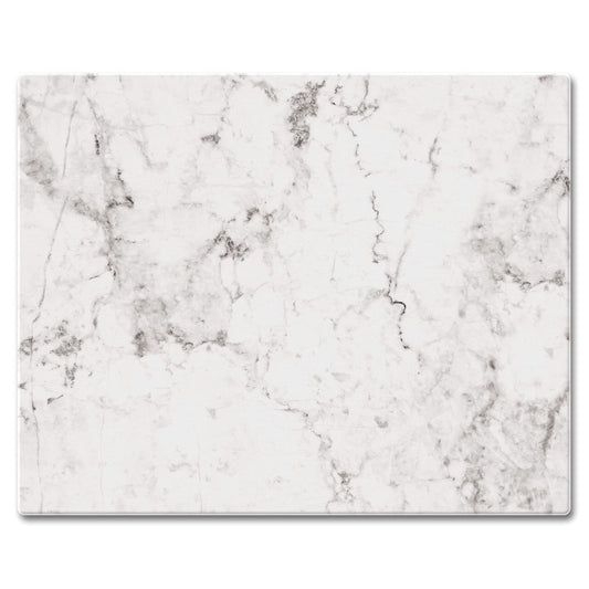 CounterArt White Marble Design 3mm Tempered Glass Cutting Board 15” x 12” Manufactured in the USA