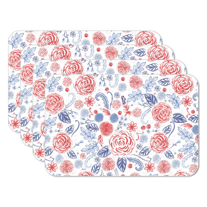 CounterArt Patrioitic Picnic 4 Pack Reversible Easy Care Flexible Placemats Made in the USA
