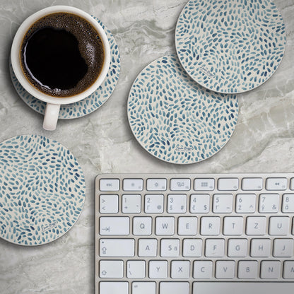 Thirstystone Drift Marks 4 Pack Round Absorbent Stone Coasters 4" Diameter Manufactured in the USA