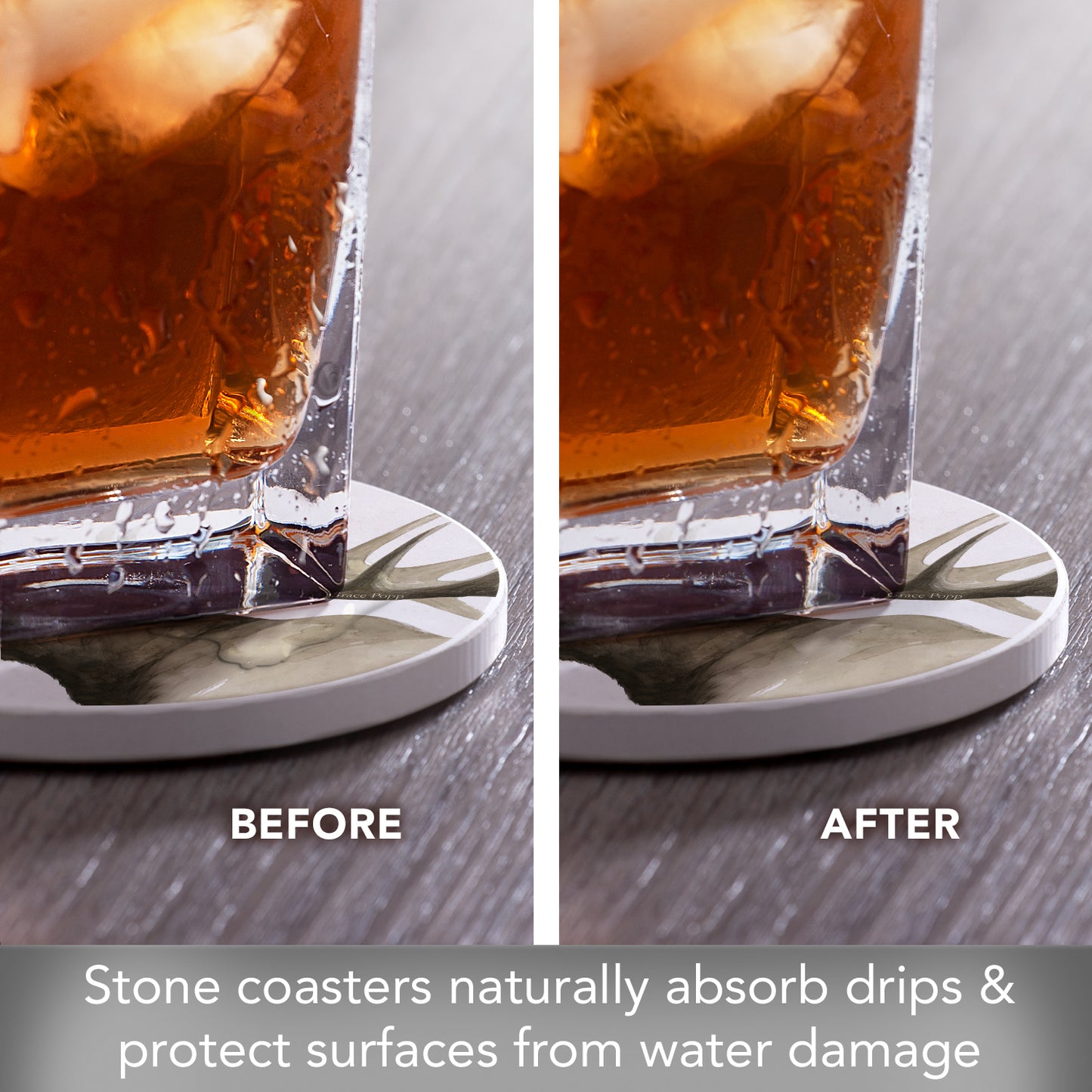 Thirstystone Call of The Elk 4 Pack Round Absorbent Stone Coasters 4" Diameter Manufactured in the USA