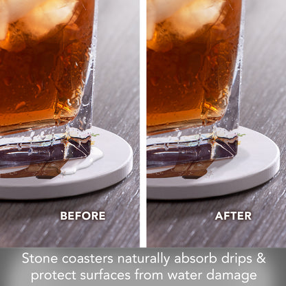 Thirstystone Cowgirl Boot 4 Pack Round Absorbent Stone Coasters 4" Diameter Manufactured in the USA