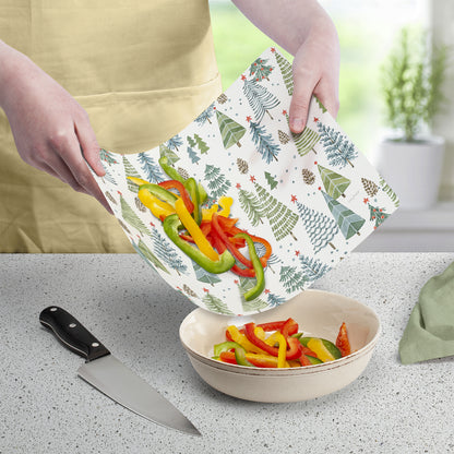 Cut N' Funnel Jolly Trees Designer Flexible Plastic Cutting Board Mat 15" x 11.5", Made in the USA, Decorative, Flexible, Easy to Clean