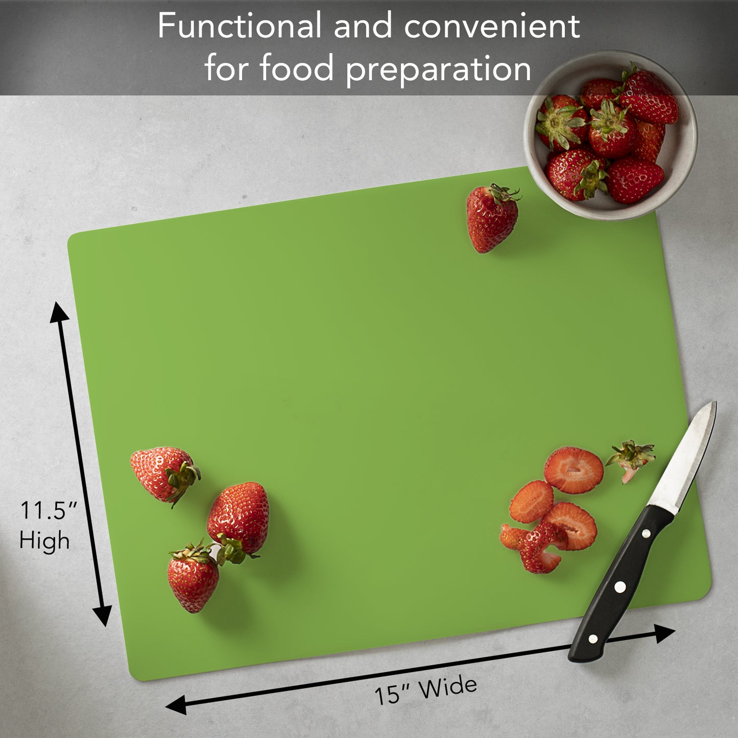 Cut N' Funnel Garden Greenery/Lime Green 2 Pack Designer Flexible Plastic Cutting Board Mat With Coordinating Solid Flex Mat 15" x 11.5", Made in the USA, Decorative, Flexible, Easy to Clean