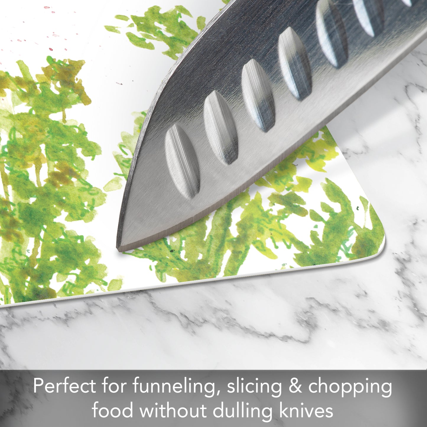 Cut N' Funnel Veggie Splash/Red 2 Pack Designer Flexible Plastic Cutting Board Mat With Coordinating Solid Flex Mat 15" x 11.5", Made in the USA, Decorative, Flexible, Easy to Clean