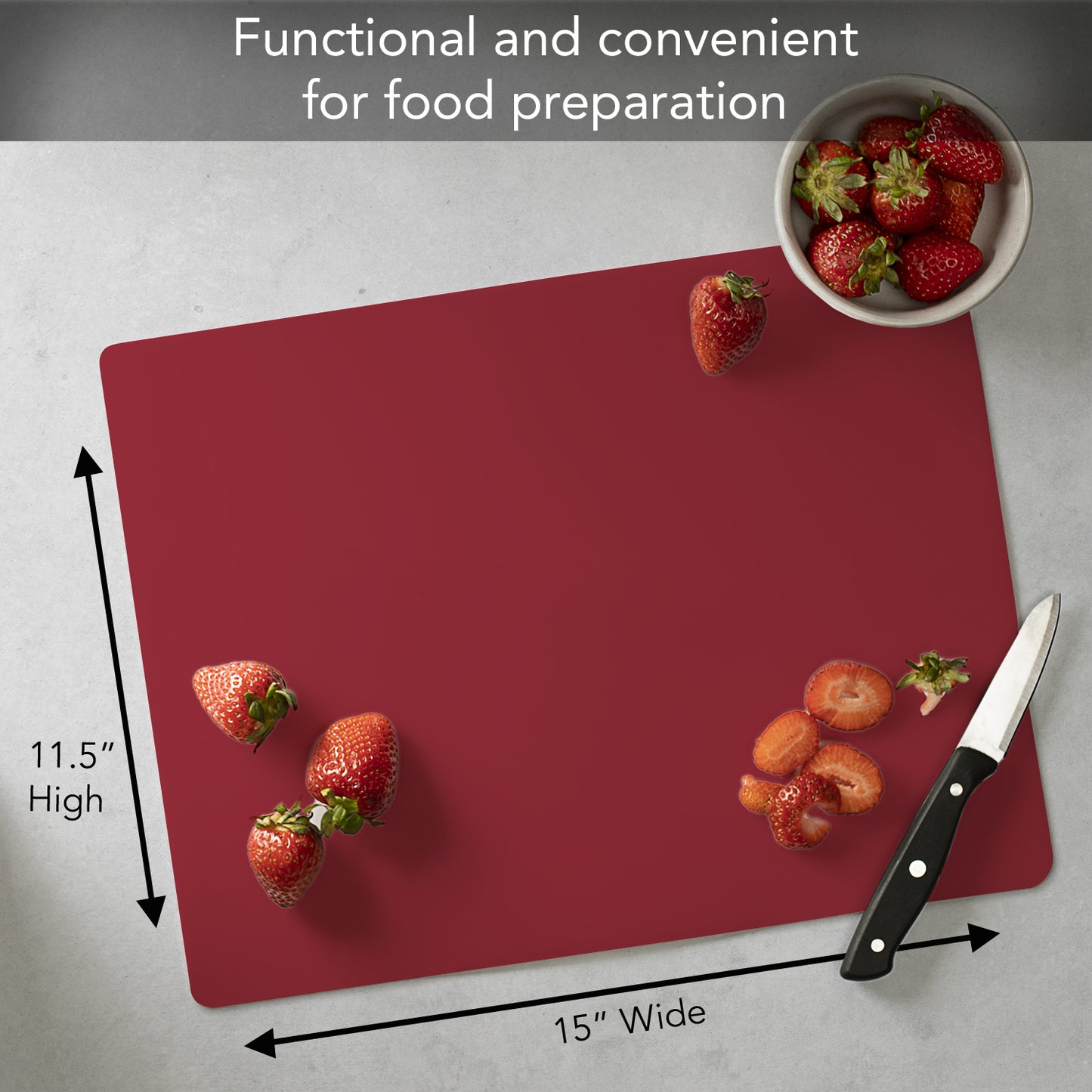 Cut N' Funnel Gingerbread/Dark Red 2 Pack Designer Flexible Plastic Cutting Board Mat with Coordinating Solid Flex Mat 15" x 11.5", Made in the USA, Decorative, Flexible, Easy to Clean