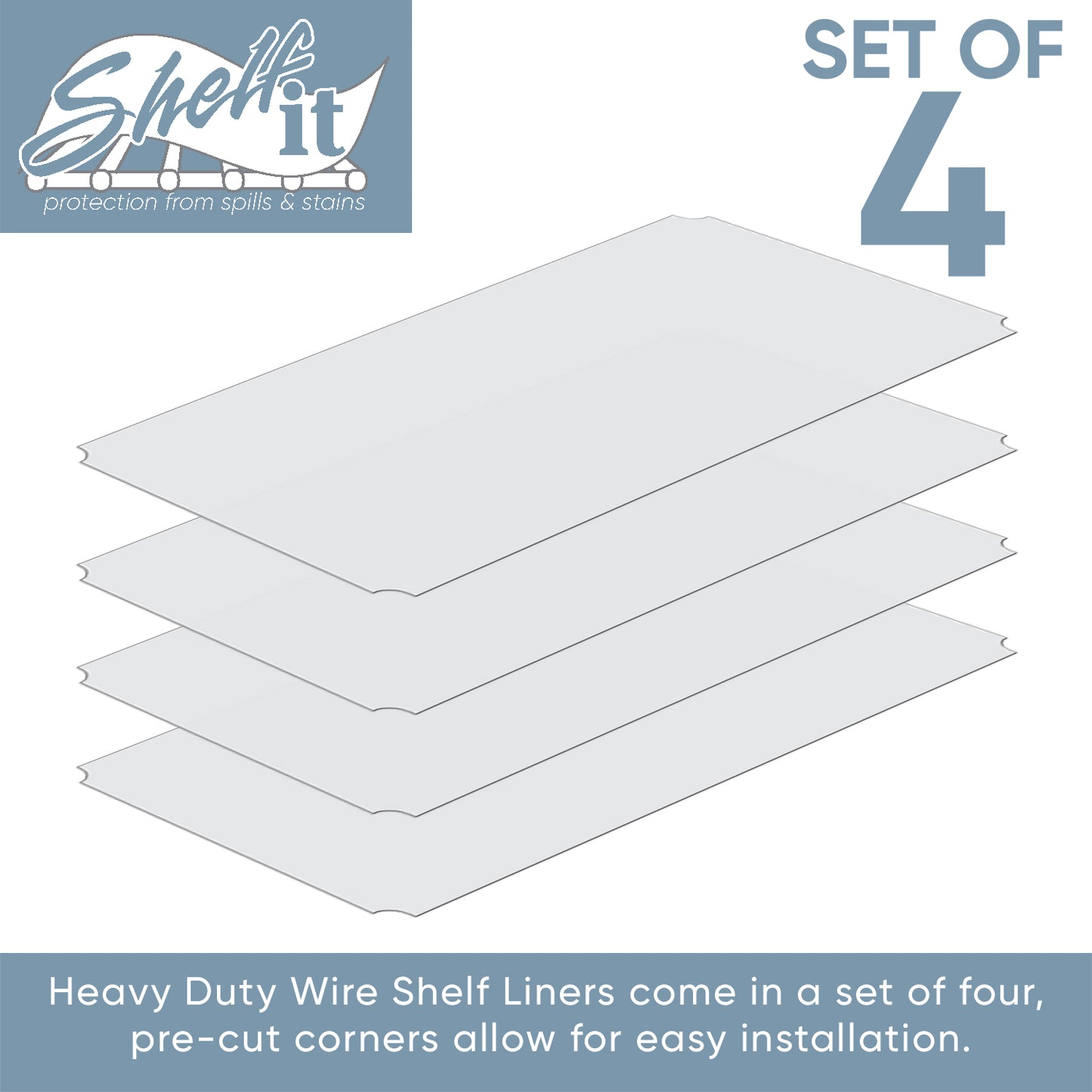 Heavy Duty Wire Shelf Liner - Shelf It 4PK