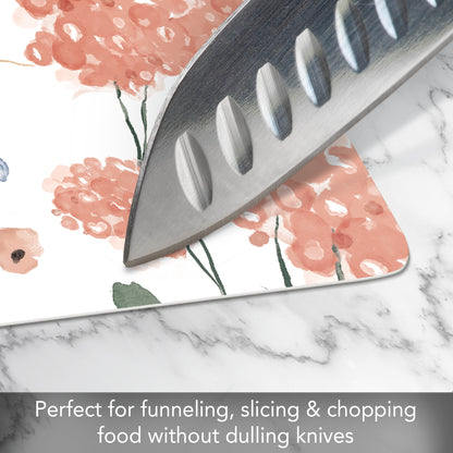 Cut N' Funnel Meadow Designer Flexible Plastic Cutting Board Mat 15" x 11.5", Made in the USA, Decorative, Flexible, Easy to Clean
