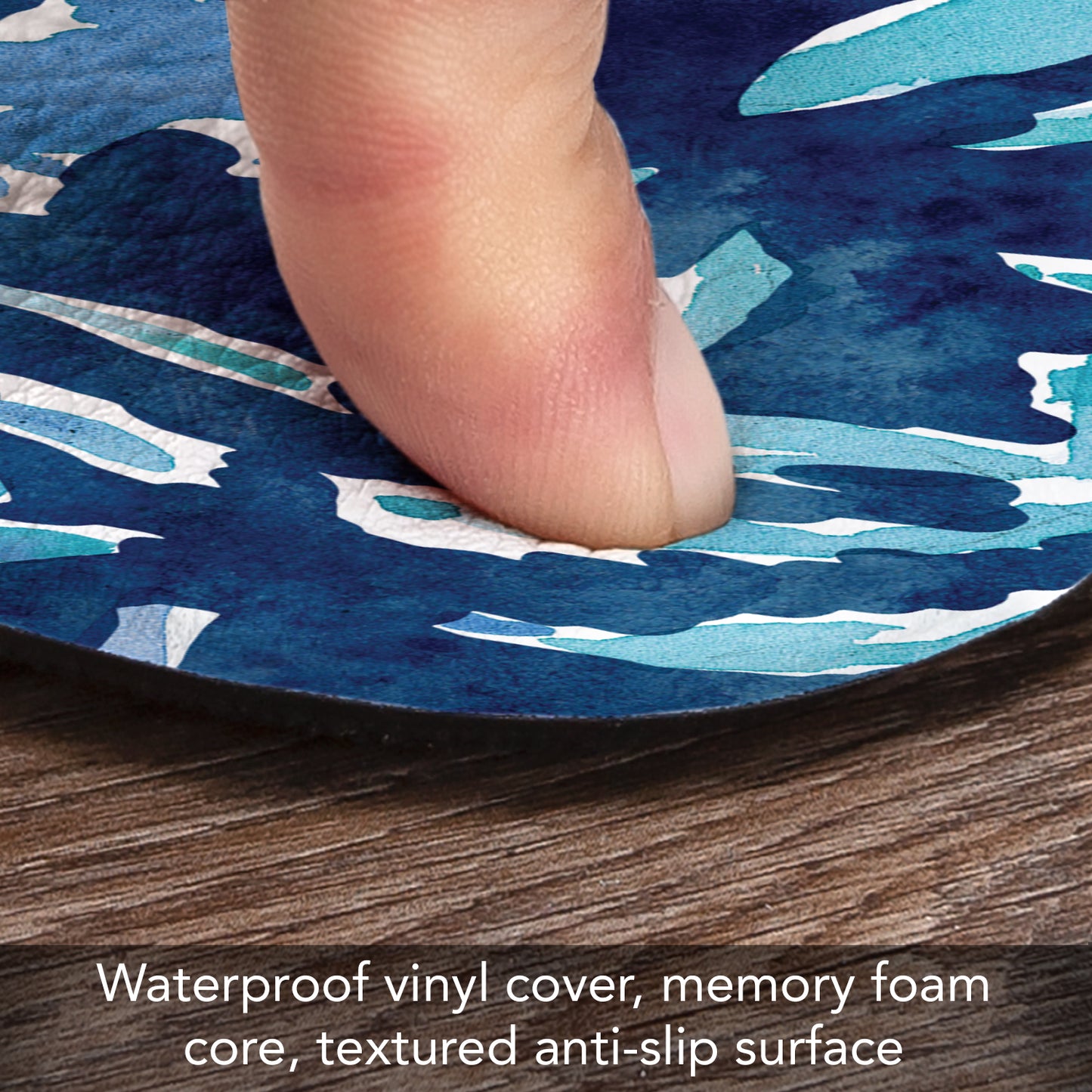 CounterArt Ocean Fantasy 30” x 20” Decorative Vinyl Comfort Floor Mat, Manufactured in The USA, Waterproof, Reduces Muscle Fatigue, Easy to Clean
