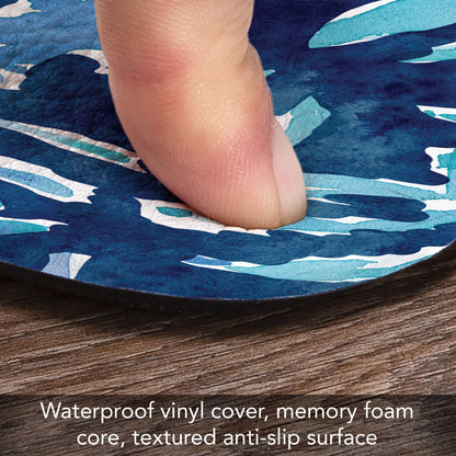 CounterArt Ocean Fantasy 30” x 20” Decorative Vinyl Comfort Floor Mat, Manufactured in The USA, Waterproof, Reduces Muscle Fatigue, Easy to Clean