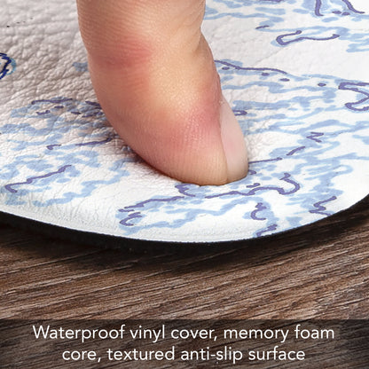 CounterArt Coastal Sketch 30” x 20” Decorative Vinyl Comfort Floor Mat, Manufactured in The USA, Waterproof, Reduces Muscle Fatigue, Easily Wipes Clean