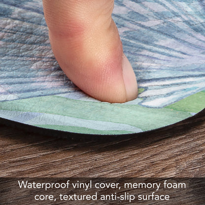 CounterArt Salt & Sea Turtle 30” x 20” Decorative Vinyl Comfort Floor Mat, Manufactured in The USA, Waterproof, Reduces Muscle Fatigue, Easily Wipes Clean