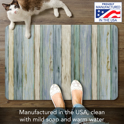 Counterart Beach Stripes 30” x 20” Decorative Vinyl Comfort Floor Mat, Manufactured in The USA, Waterproof, Reduces Muscle Fatigue, Easily Wipes Clean