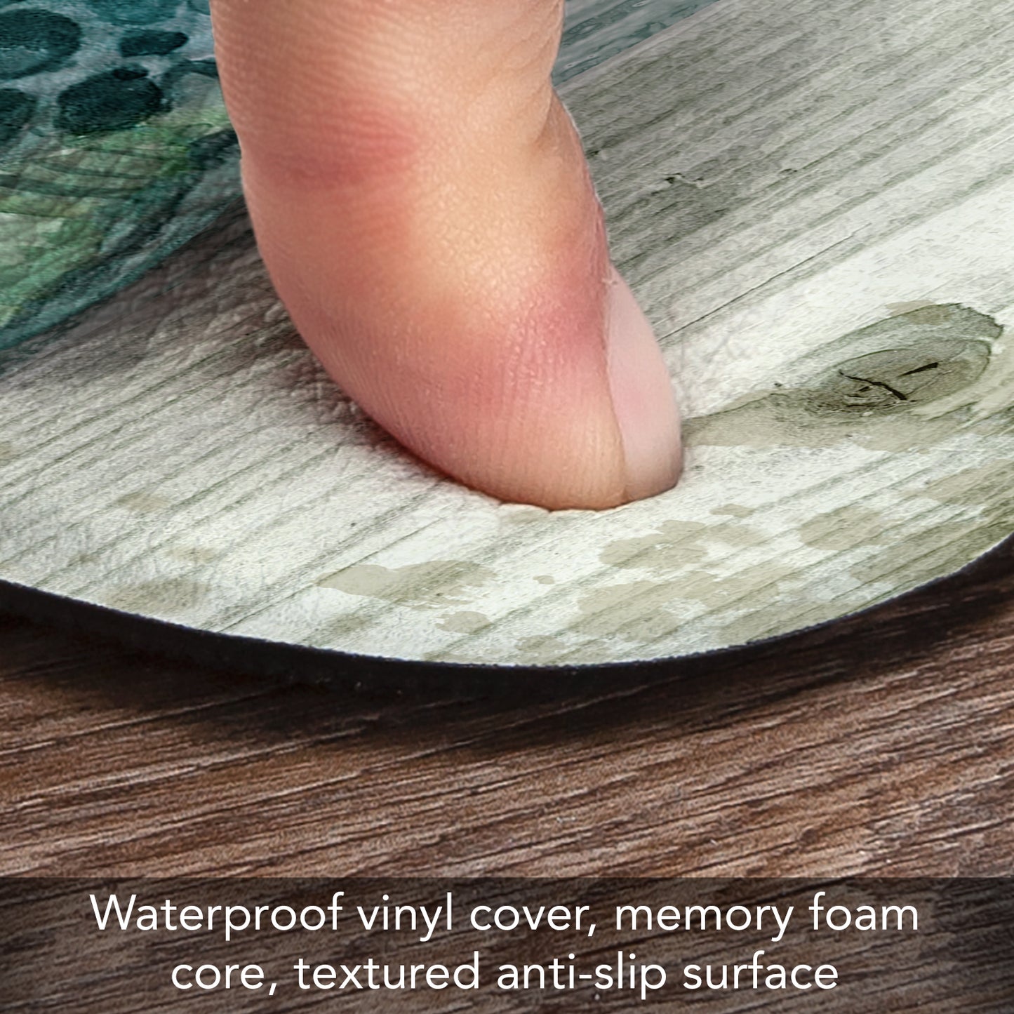 Counterart Northpoint Turtles 30” x 20” Decorative Vinyl Comfort Floor Mat, Manufactured in The USA, Waterproof, Reduces Muscle Fatigue, Easily Wipes Clean