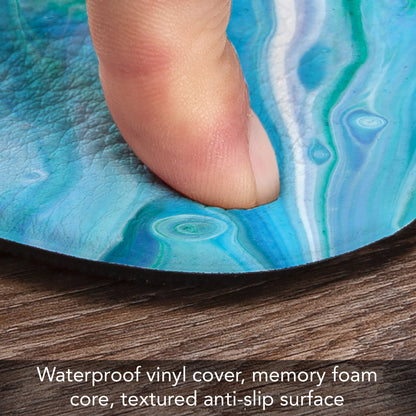 CounterArt Blue Wave 30” x 20” Decorative Vinyl Comfort Floor Mat Manufactured in The USA, Waterproof, Reduces Muscle Fatigue, Easy to Clean