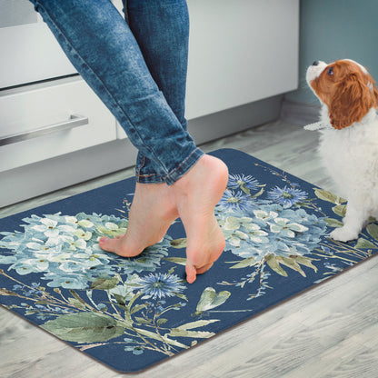 CounterArt Bohemian Blue, 30" x 20", Decorative Vinyl Kitchen Comfort Floor Mat, Printed in The USA, Textured Vinyl Backing, Easy to Clean