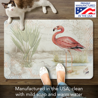 CounterArt Caribbean Seas 30” x 20” Decorative Vinyl Floor Mat Manufactured in The USA Waterproof Easy to Clean Textured Vinyl Backing