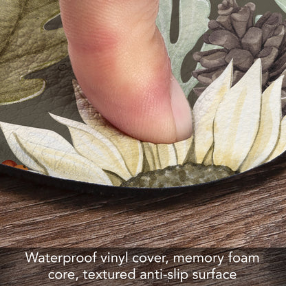 CounterArt Farmhouse Fall 30” x 20” Decorative Vinyl Comfort Floor Mat Manufactured in The USA, Waterproof, Reduces Muscle Fatigue, Easy to Clean